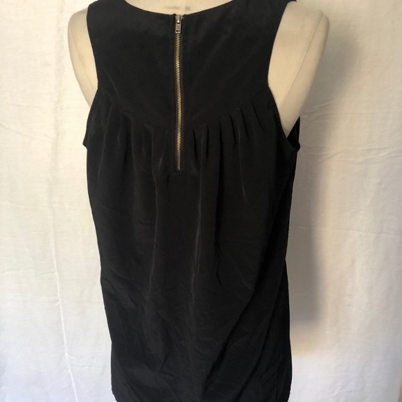 Black silky tank, Eclair, half zip in back. Size M - Picture 3 of 7